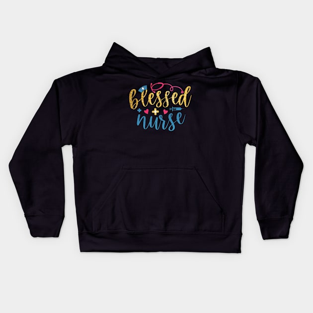 blessed nurse Kids Hoodie by busines_night